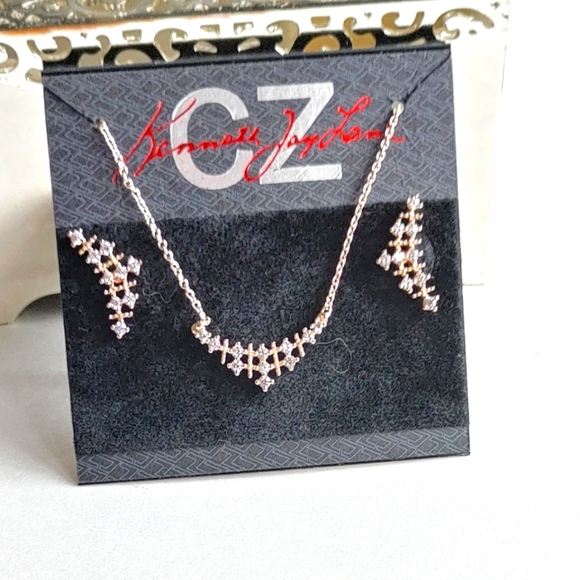 Kenneth J Lane CZ Necklace and Earing Set - Picture 2 of 5